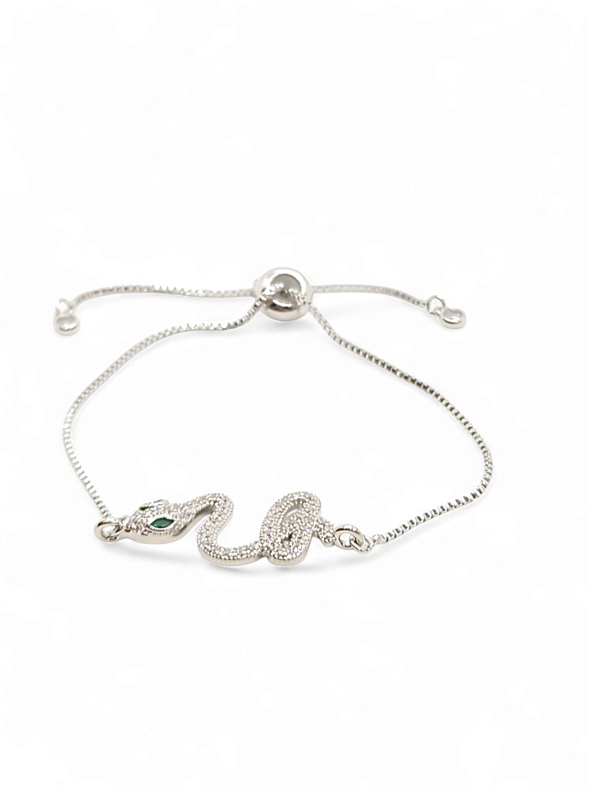 Snake bracelet adjustable pave zirconia