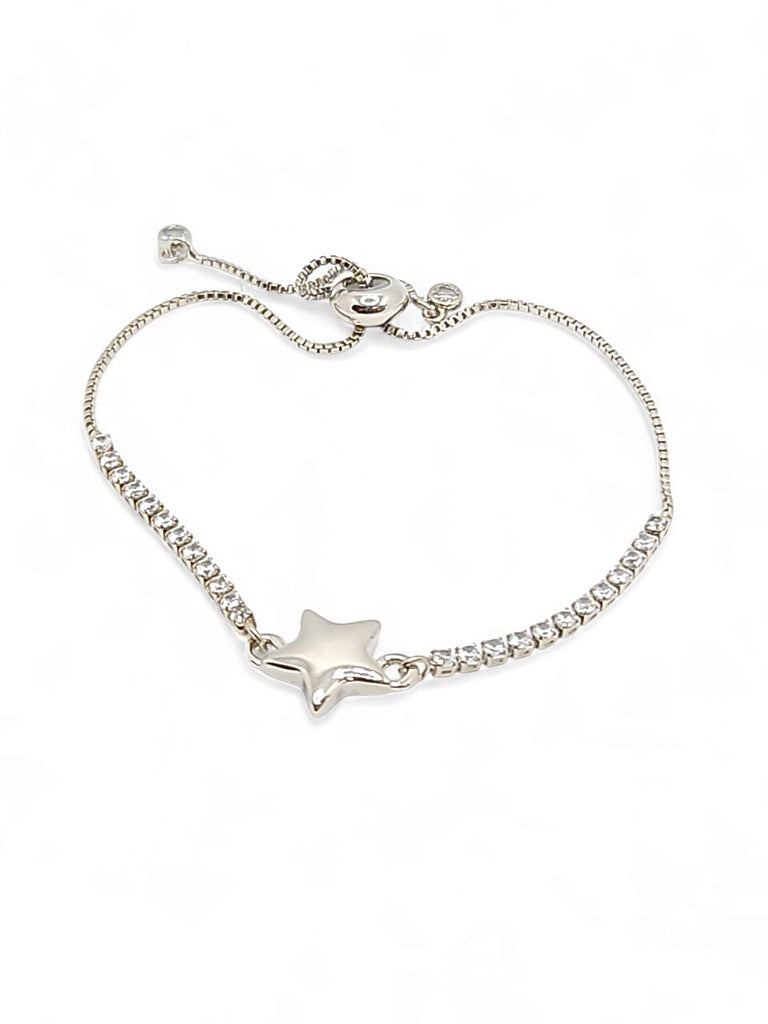 Steel Star tennis bracelet adjustable bracelet
