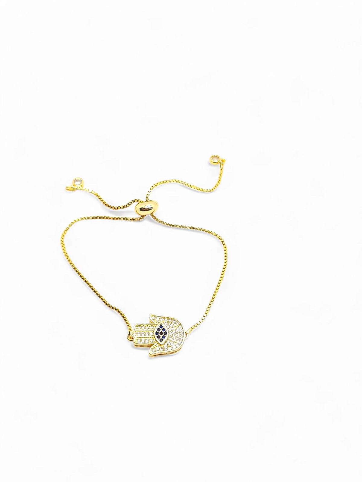 Hand of fatima with evil eye pave blue lucky