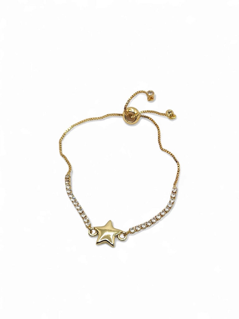 Steel Star tennis bracelet adjustable bracelet