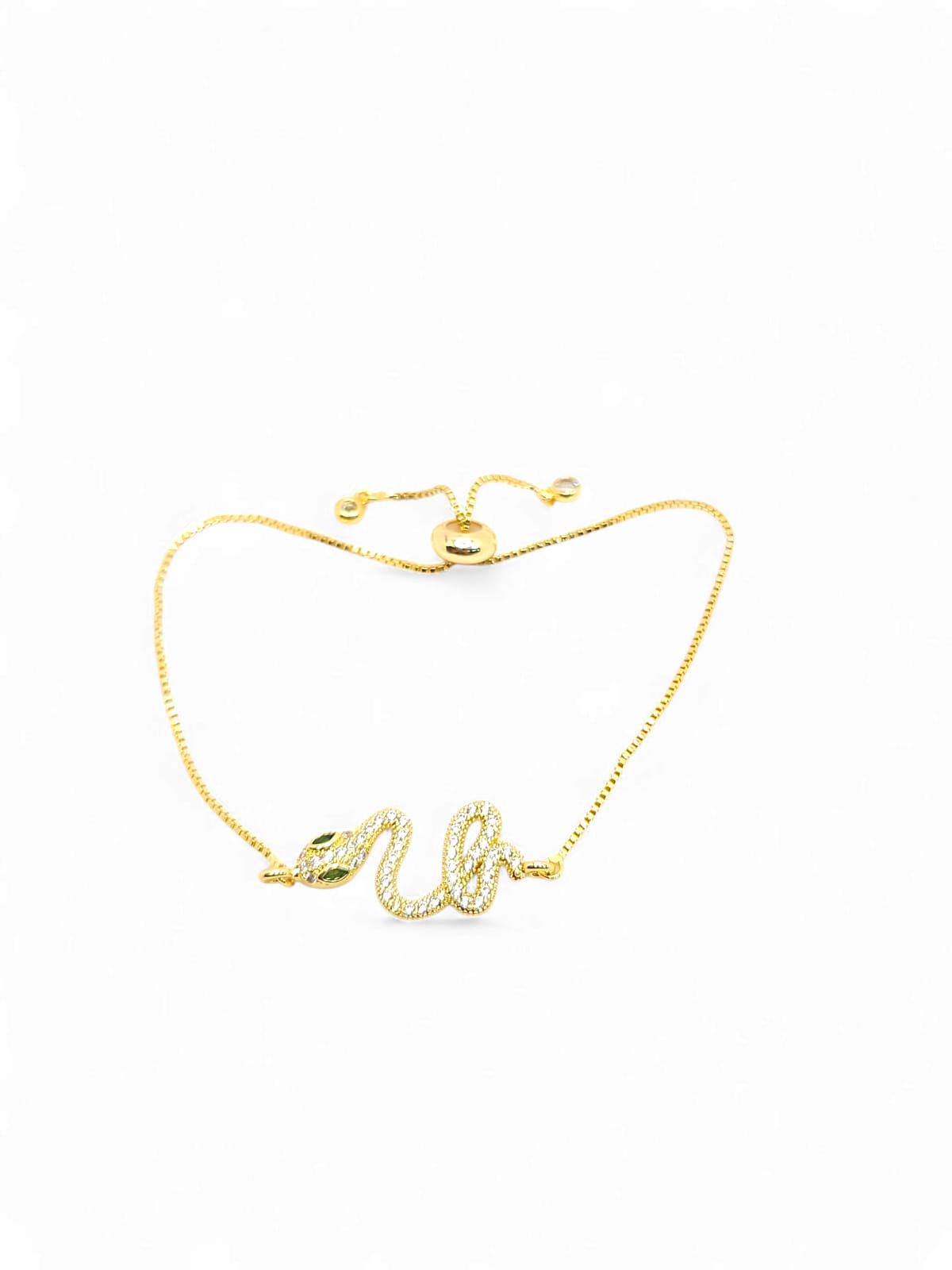Snake bracelet adjustable pave zirconia