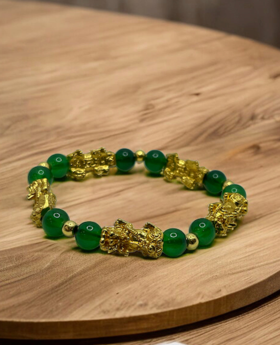 Jade Dragon Pixiu Bracelet beads 10mm Red