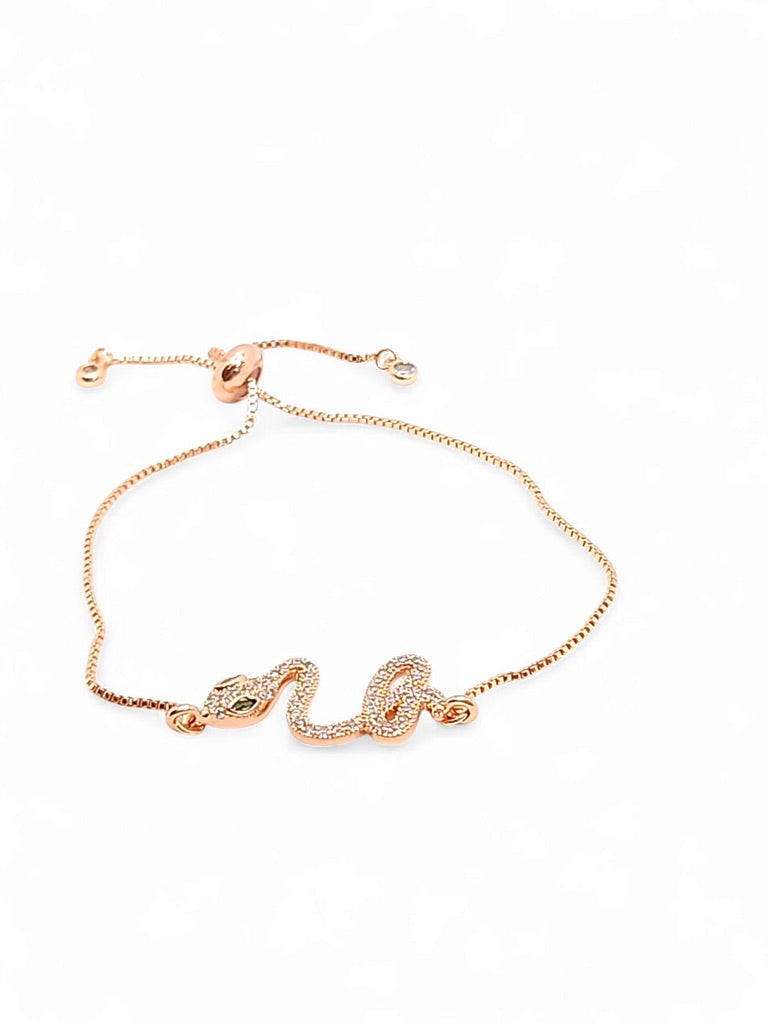 Snake bracelet adjustable pave zirconia