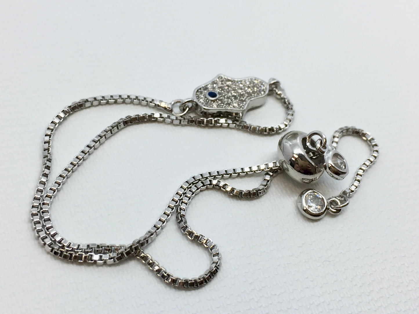 Hamsa small adjustable bracelet with eye