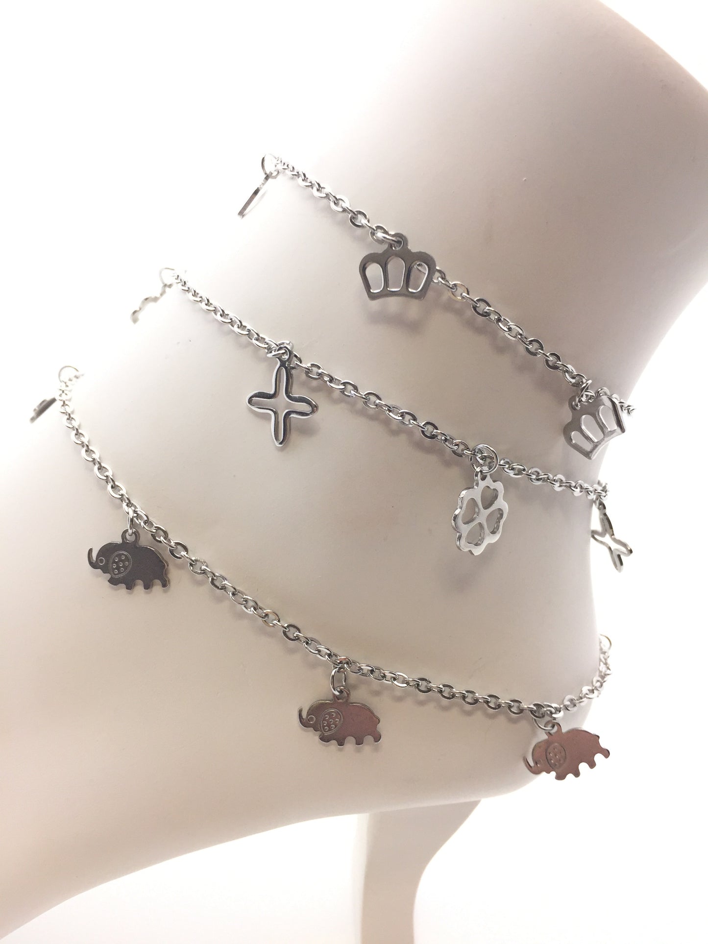 Clover anklet stainless steel