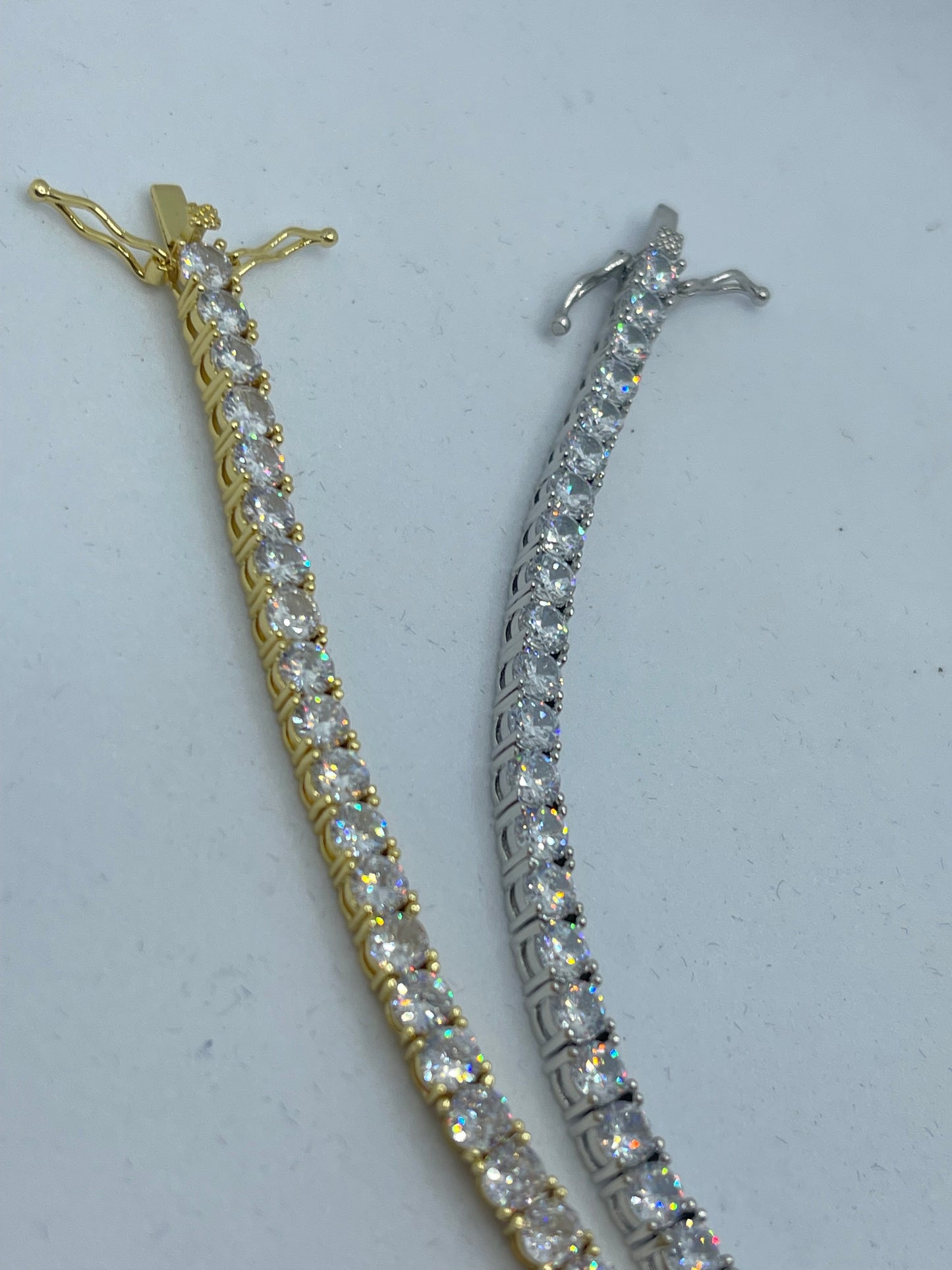 CUBIC ZIRCONIA TENNIS BRACELET AND NECKLACES 4MM