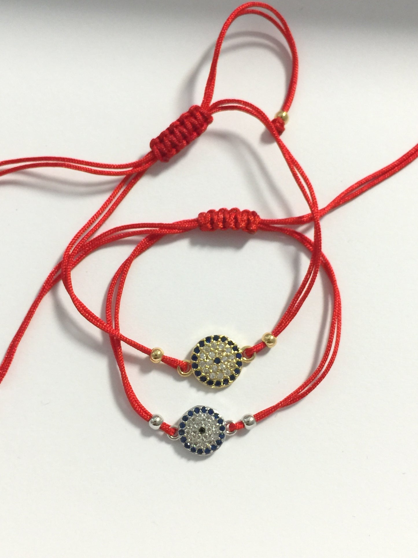 18k GP BIG EVIL EYE RED STRING
