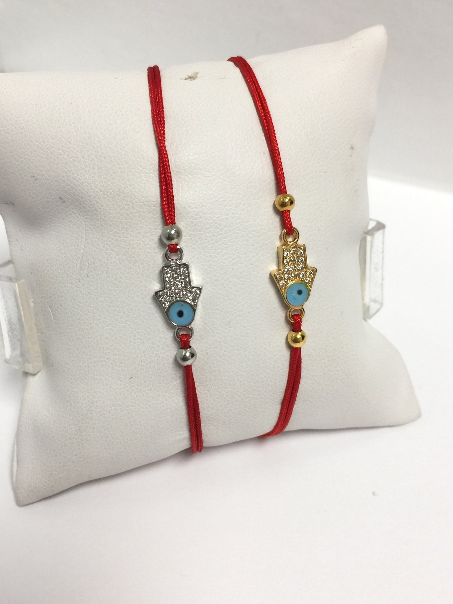 Hamsa small with blue evil eye red string
