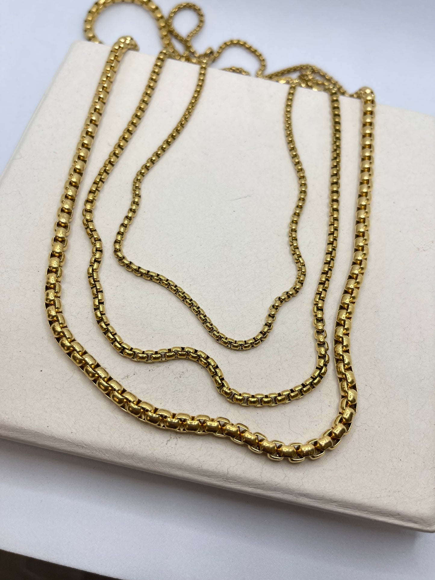 Stainless Steel Gold Rolo Chain