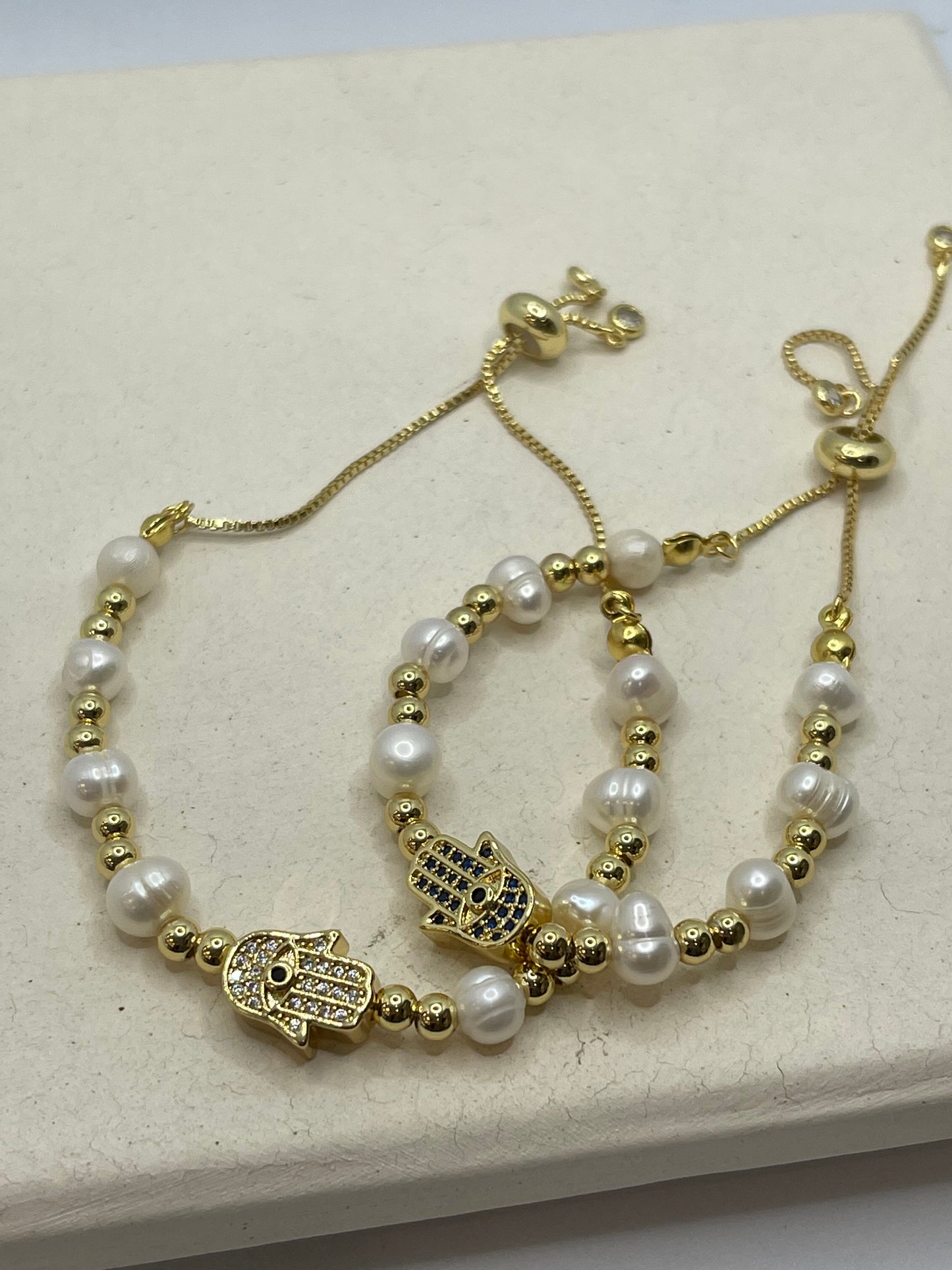 Hamsa Perls adjustable bracelet
