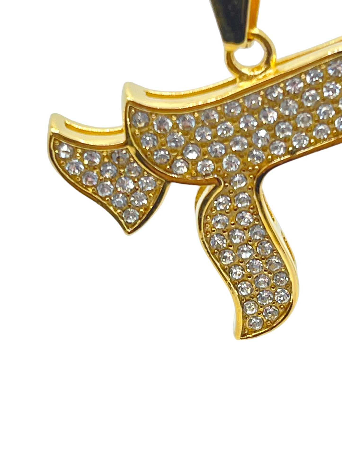 Big chai full zirconia 3inch necklaces stainless steel