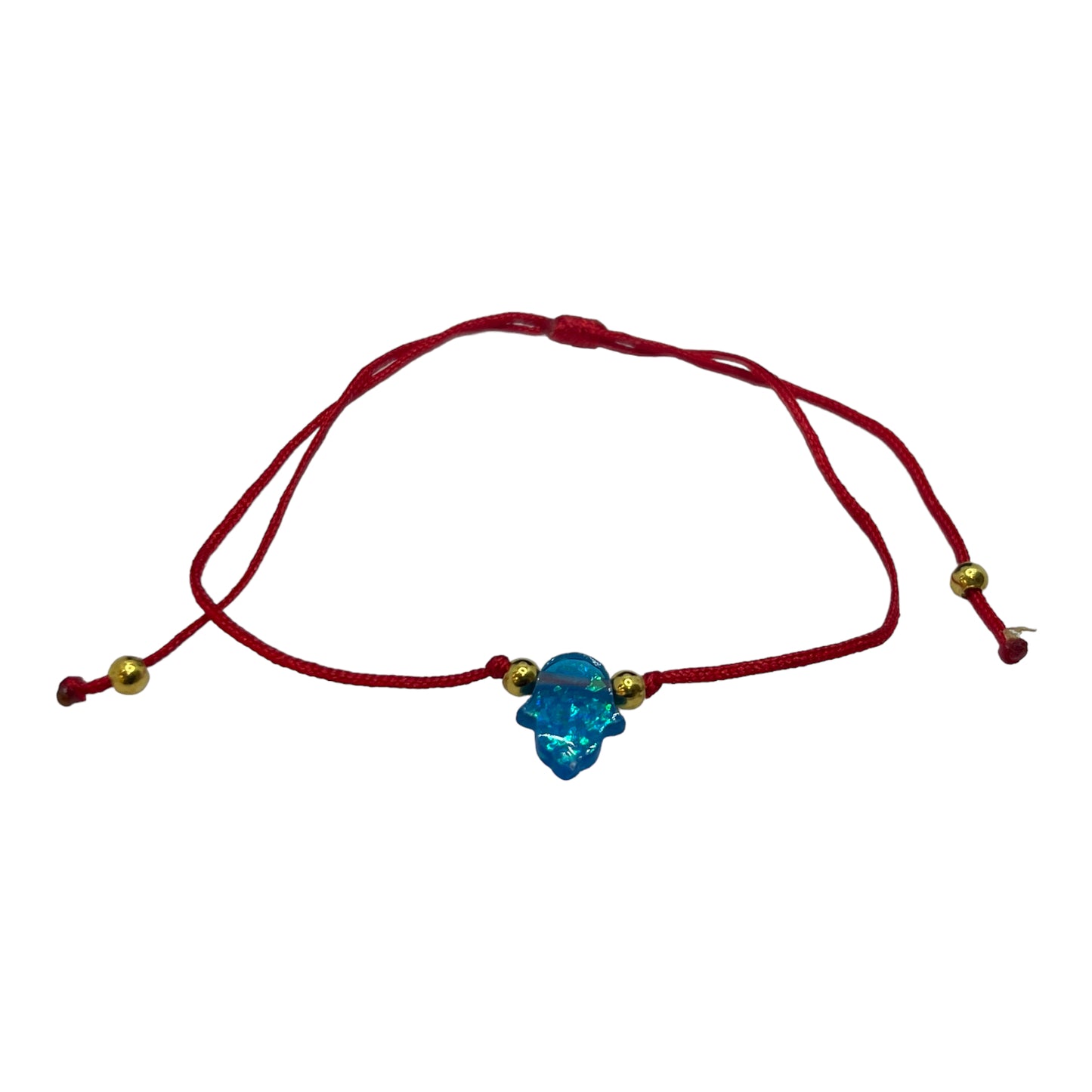 Hamsa acrylic opal red string
