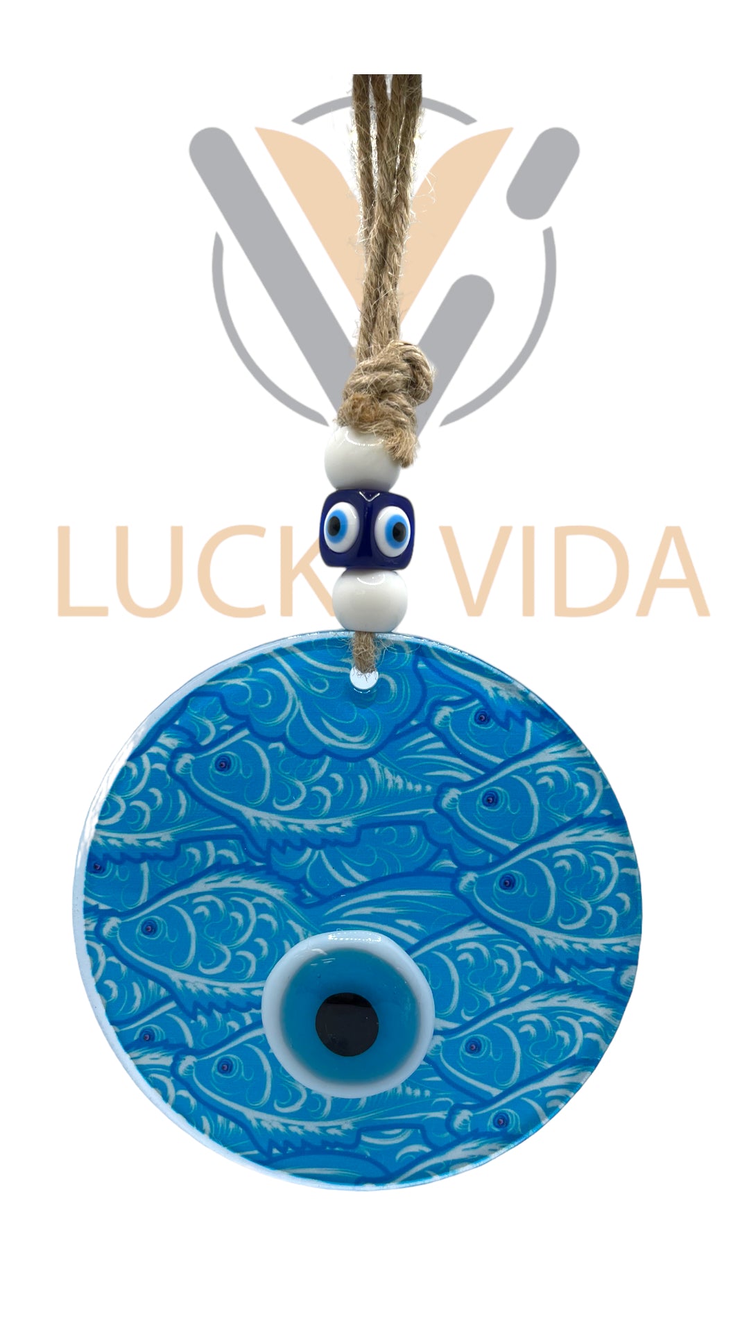 Evil Eye- blue fish color 5"
