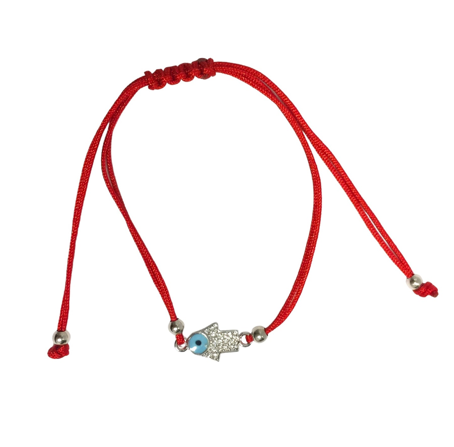 Hamsa small with blue evil eye red string