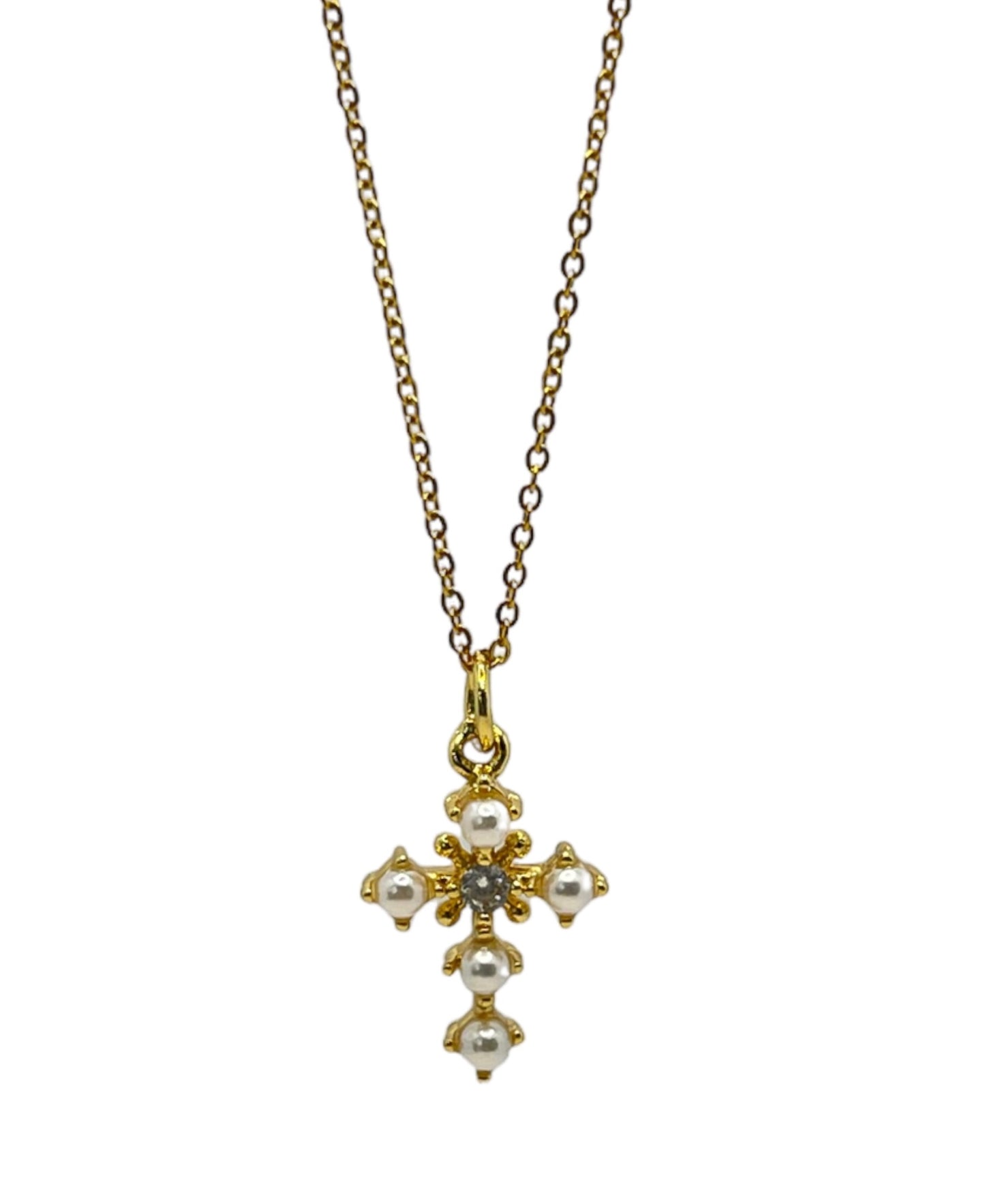 18k Gp Perls pendant with zirconias