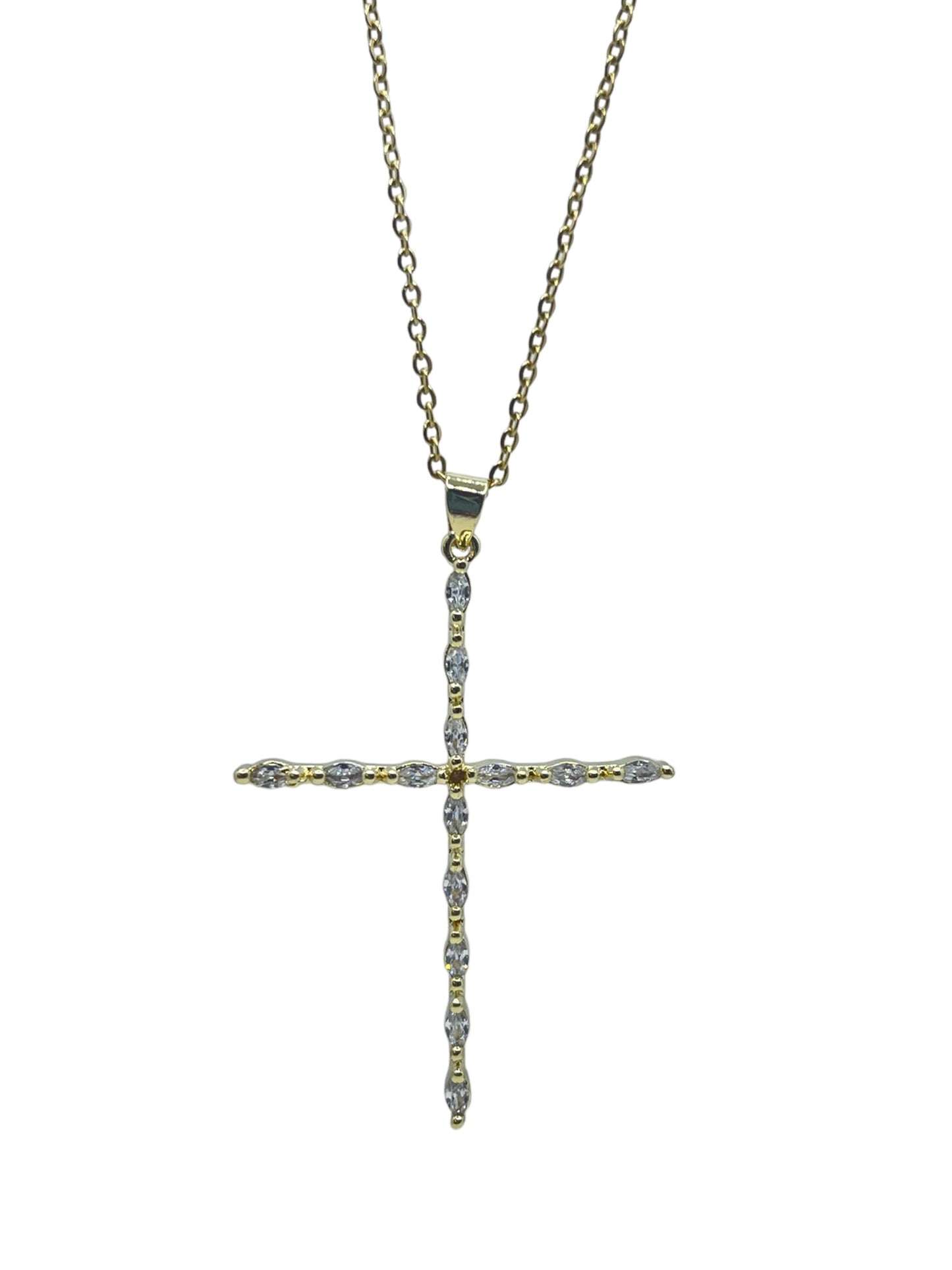 Small Cross skin stone full necklaces stainless steel