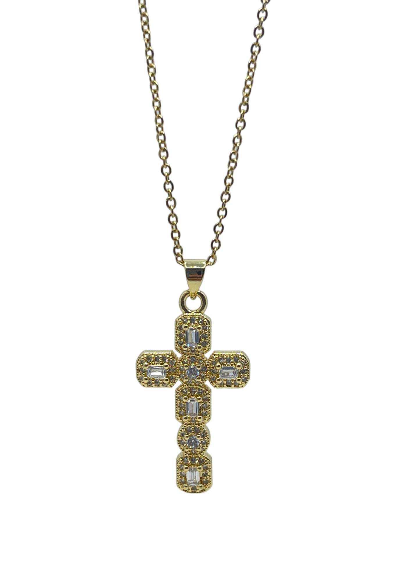 Small Cross stone full necklaces stainless steel