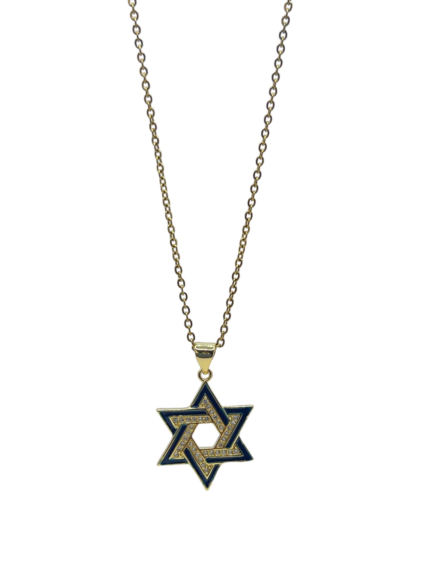 Star David blue line necklaces stainless steel