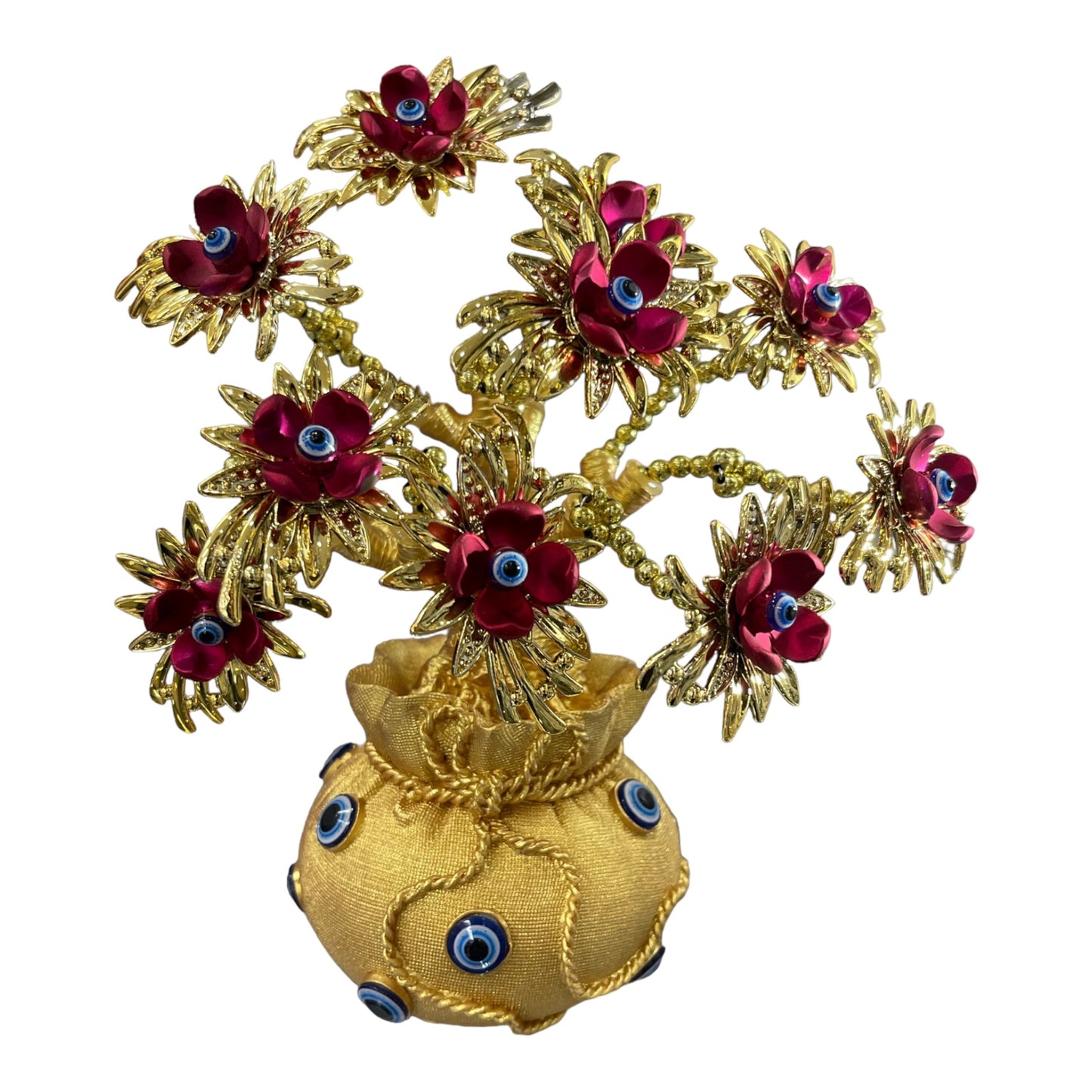 Red gold flowers gold tree of life