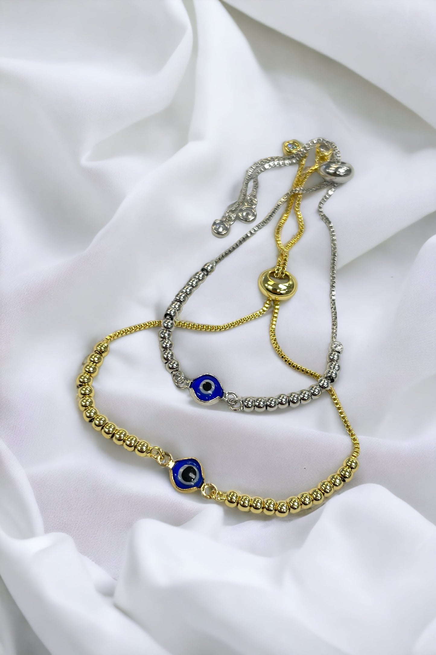 Evil eye ball adjustable bracelet