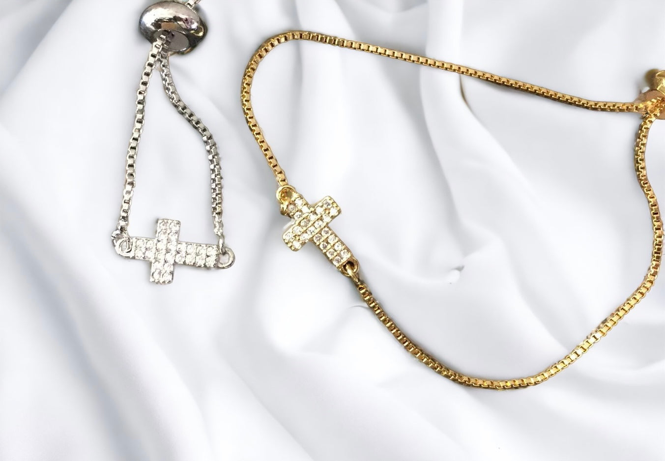 Cross zirconia adjustable bracelet