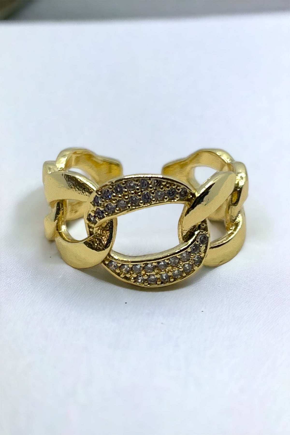 Chain cuban adjustable Ring