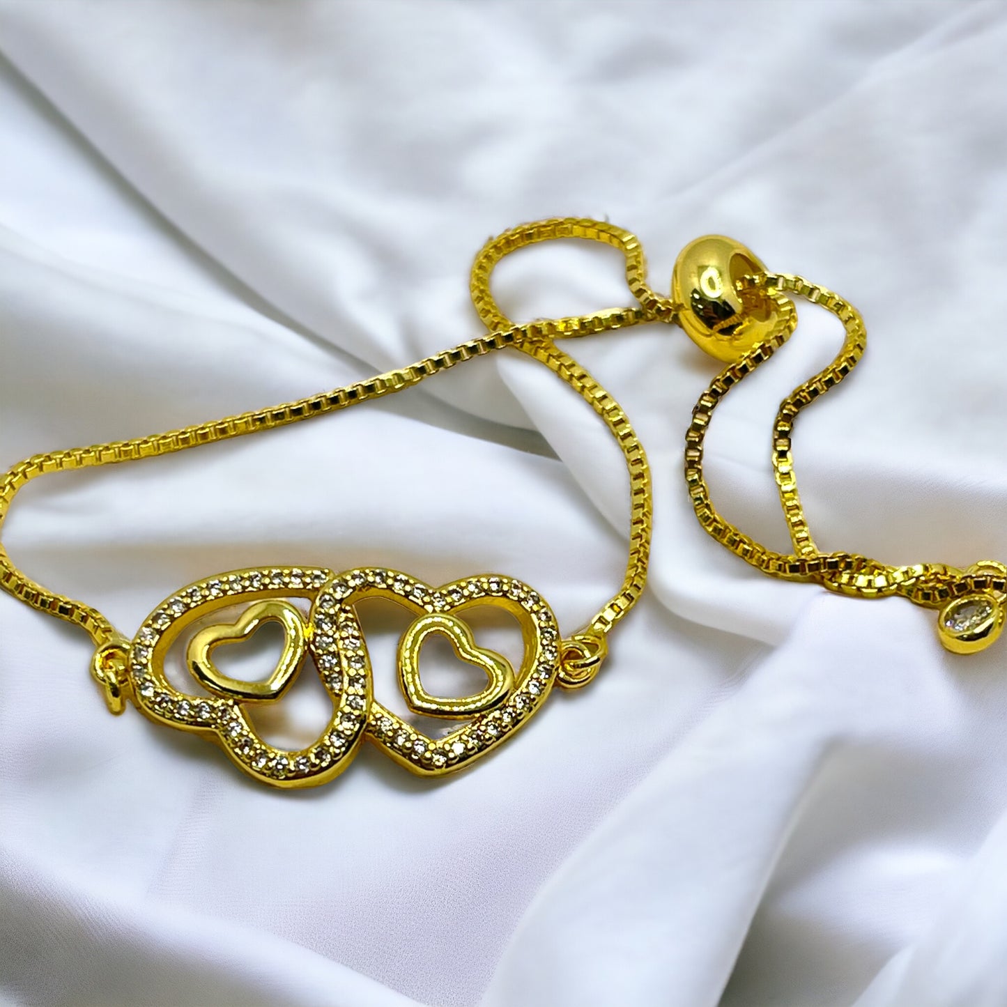 Double love Heart adjustable bracelet