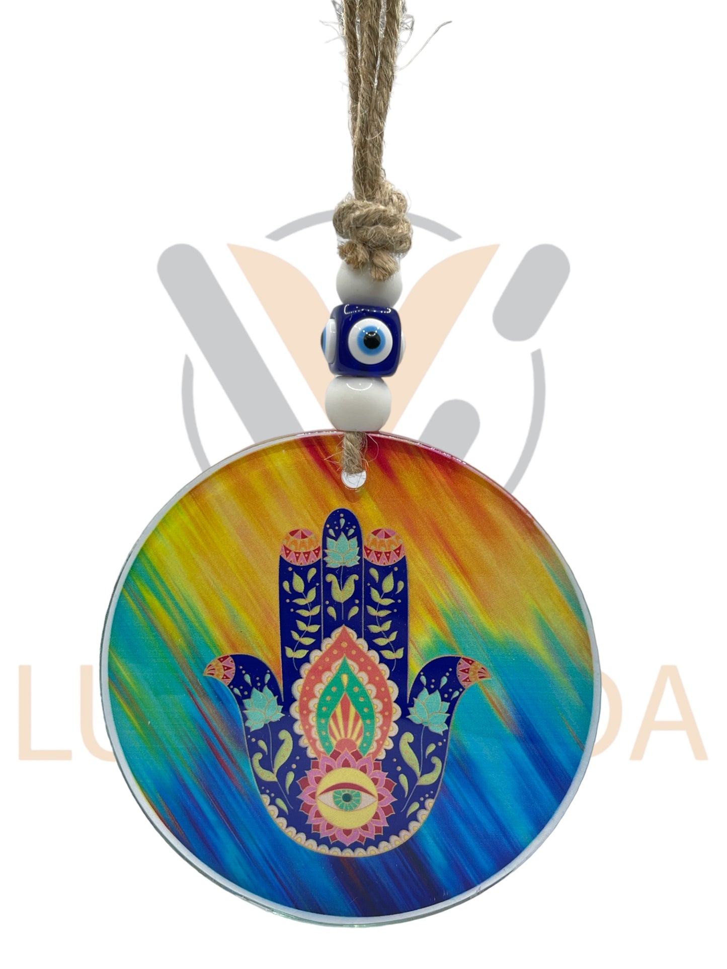 Hamsa Evil Eye- tyde color 5"