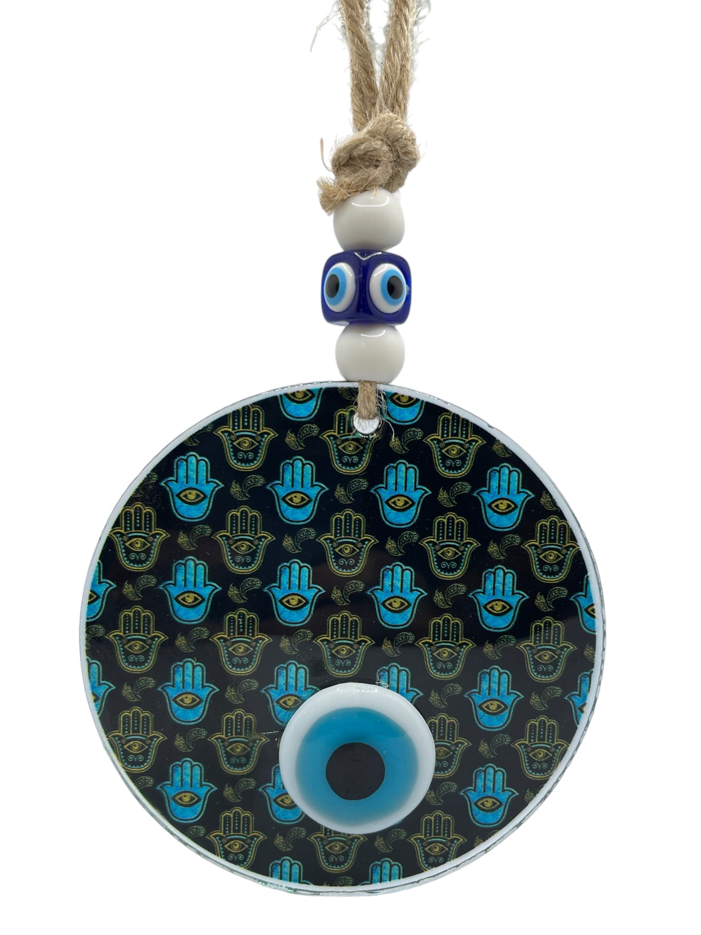 Hamsa Evil Eye- Blue multi-hamsa 5"