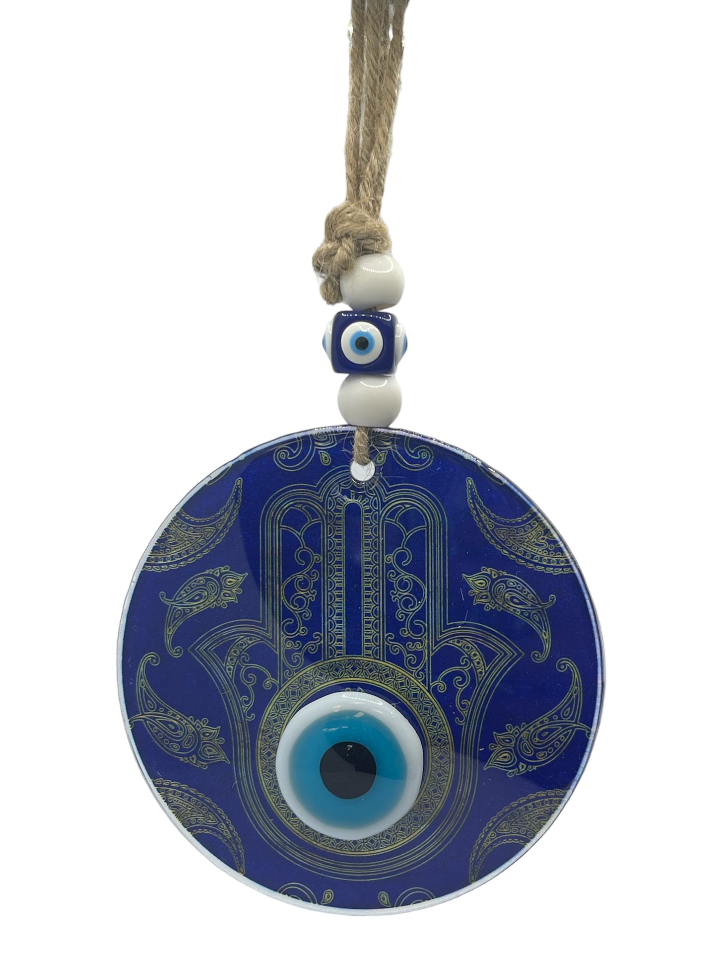 Evil Eye- Blue hamsa fish 5"