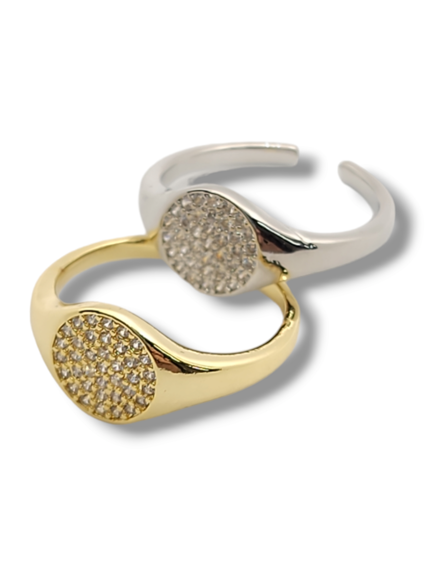 Round pave band adjustable Ring