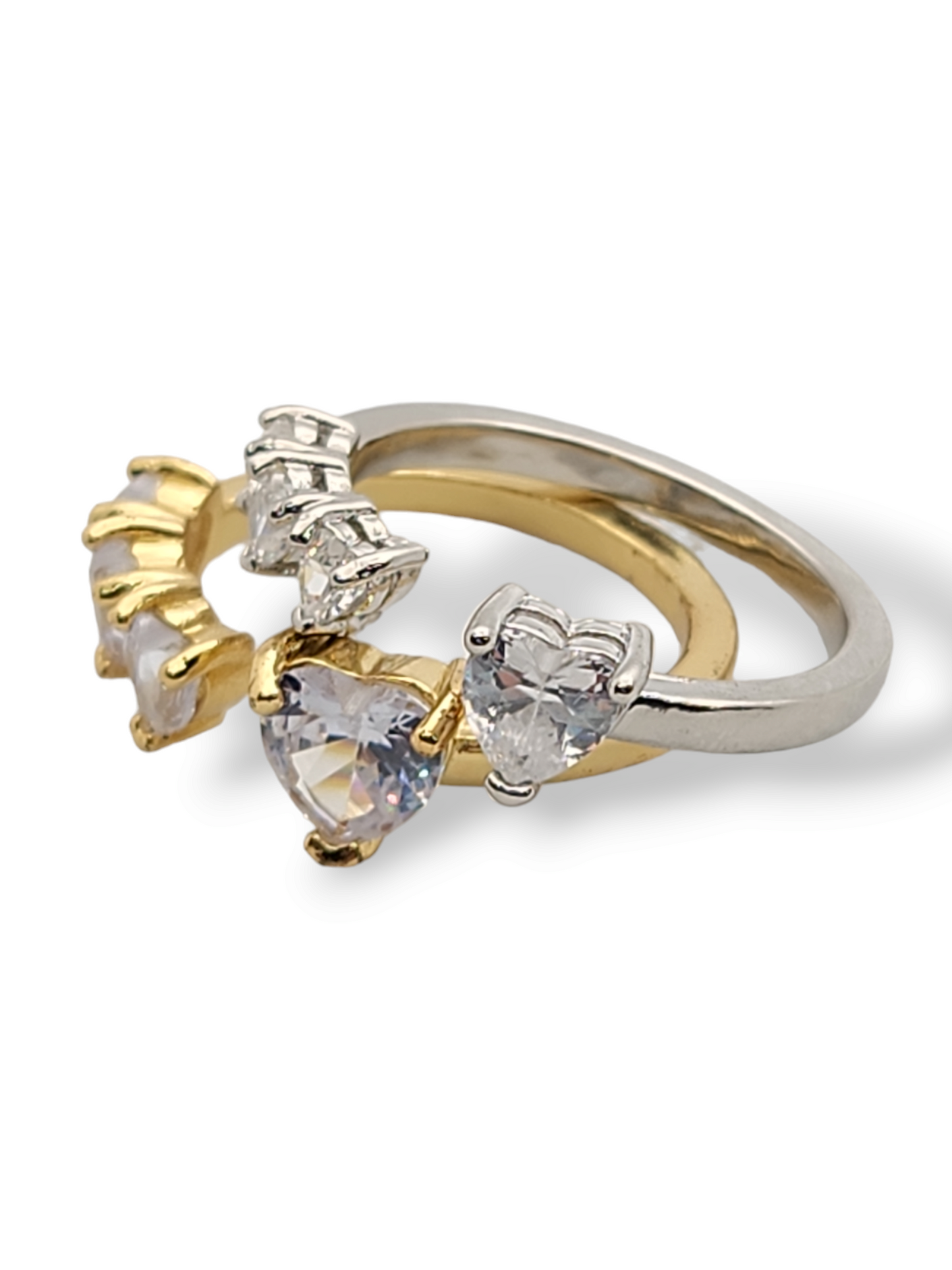 Heart infinity pave adjustable Ring