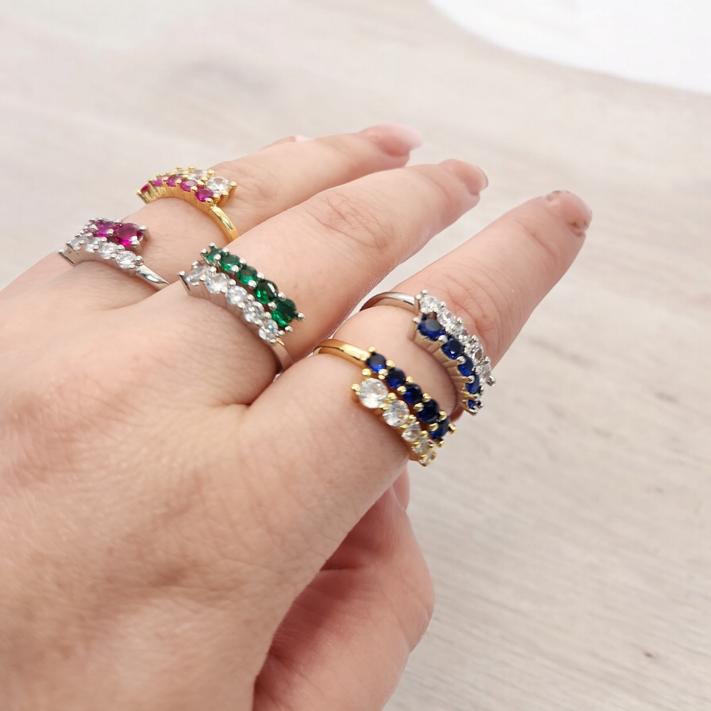 Ring stone zirconia adjustable