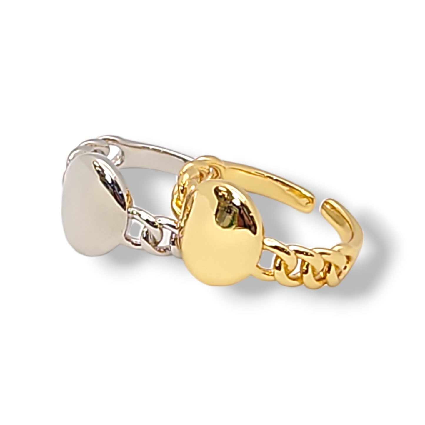 Oval Cuban plane adjustable Ring