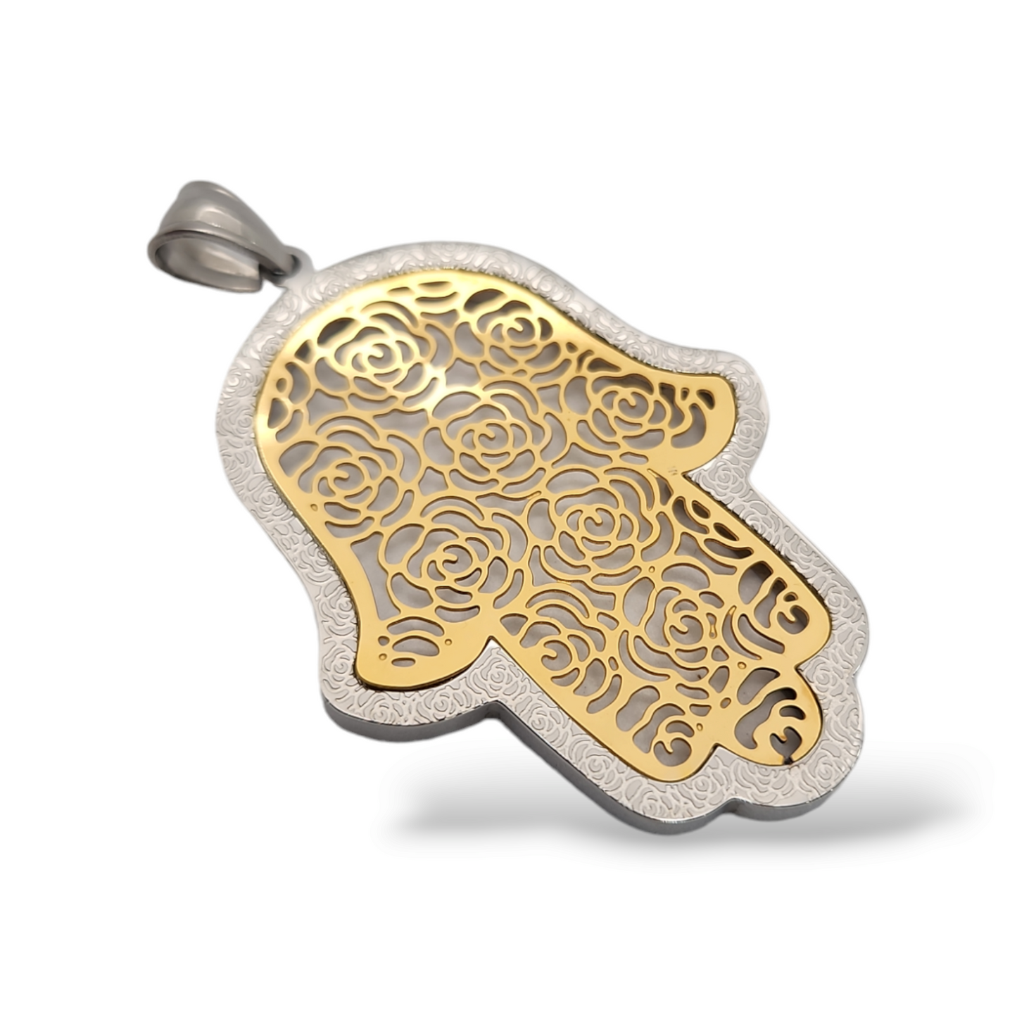Rose hamsa Stainless Steel Pendant