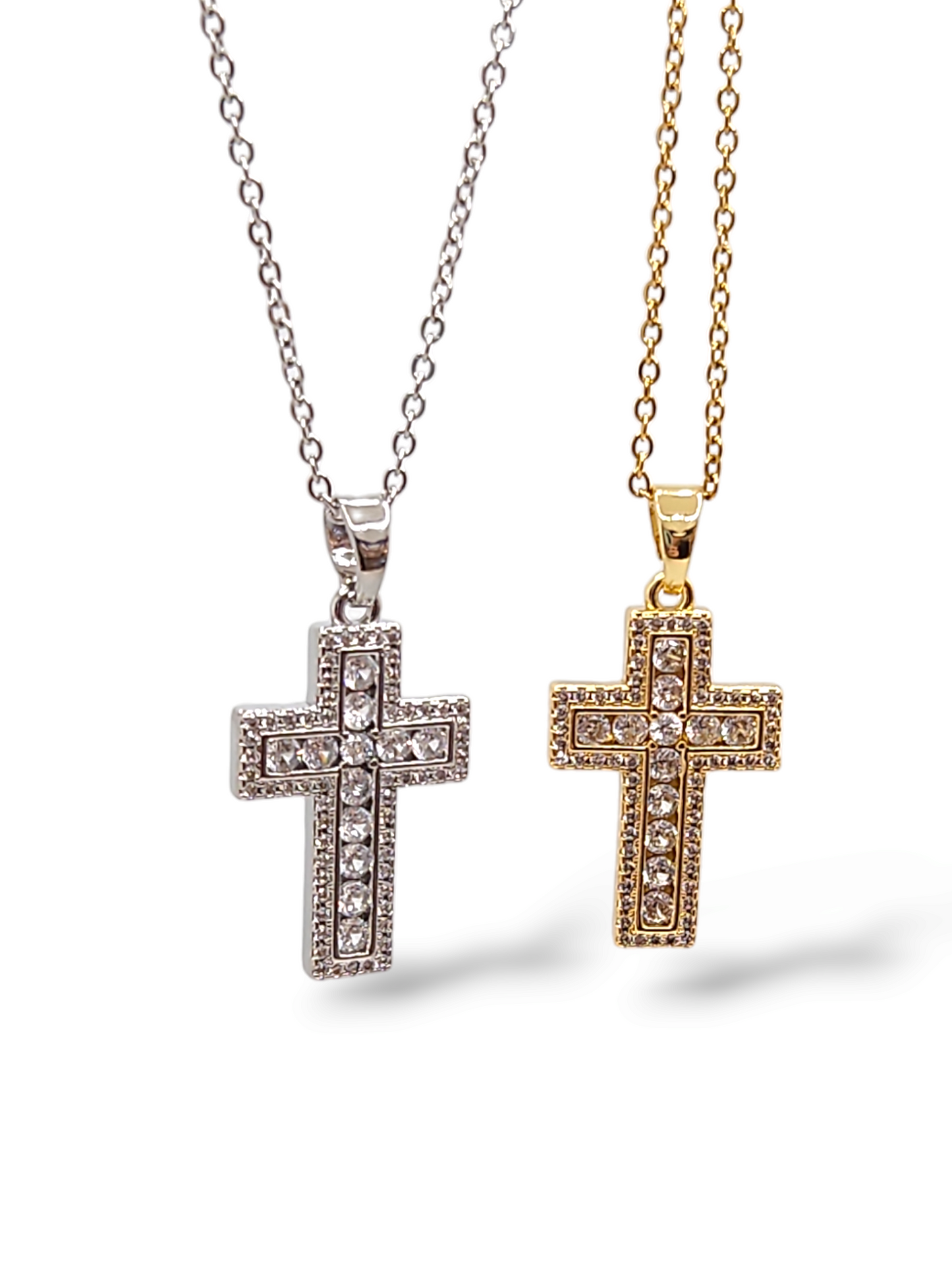 Cross Zirconia necklaces stainless steel