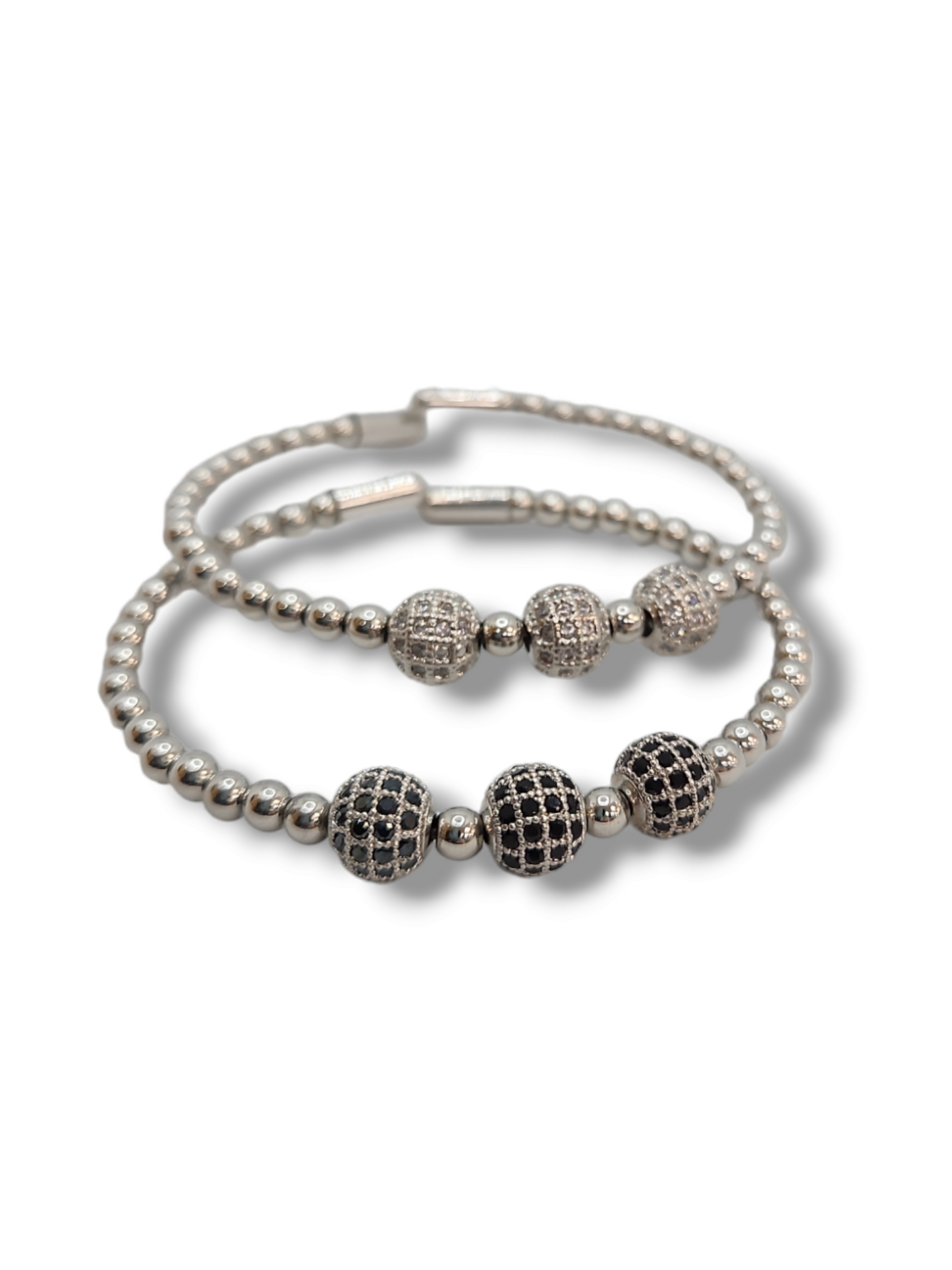 Beads Zirconia cuff Bangle