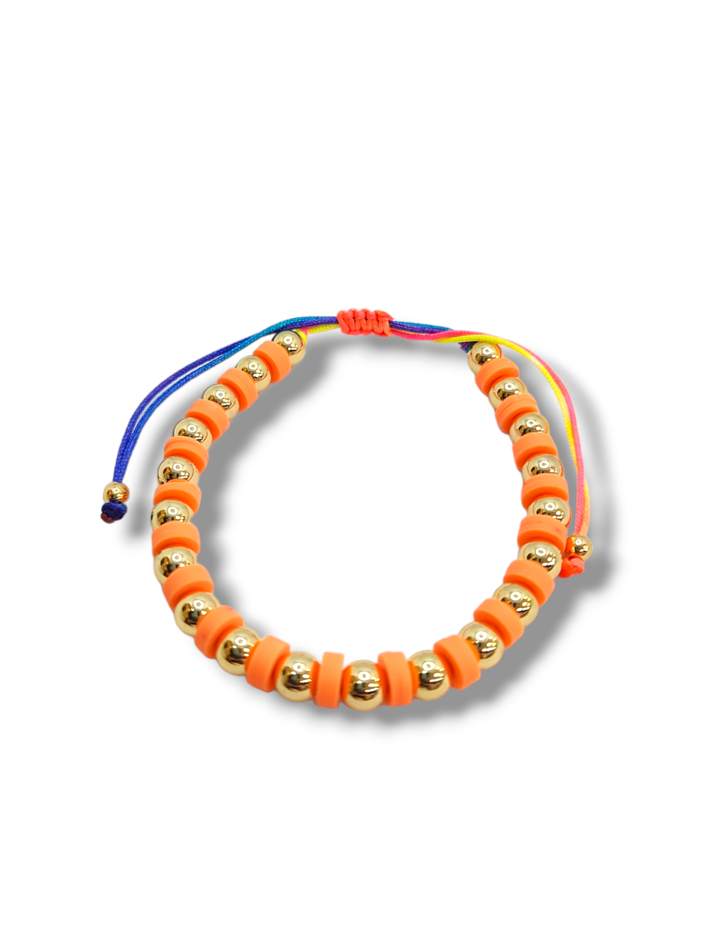 Pucca orange gold balls string bracelet