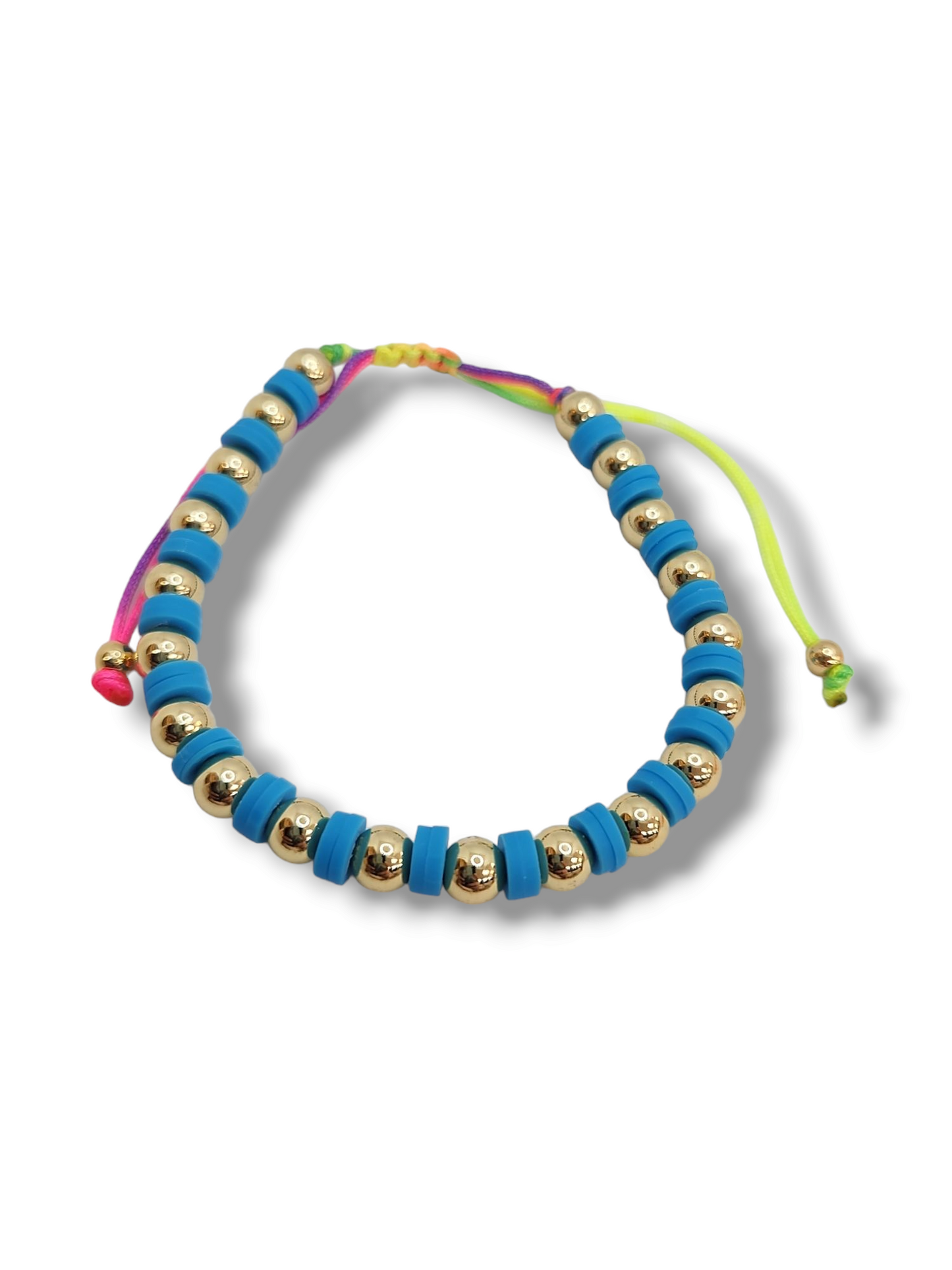 Pucca blue gold balls string bracelet