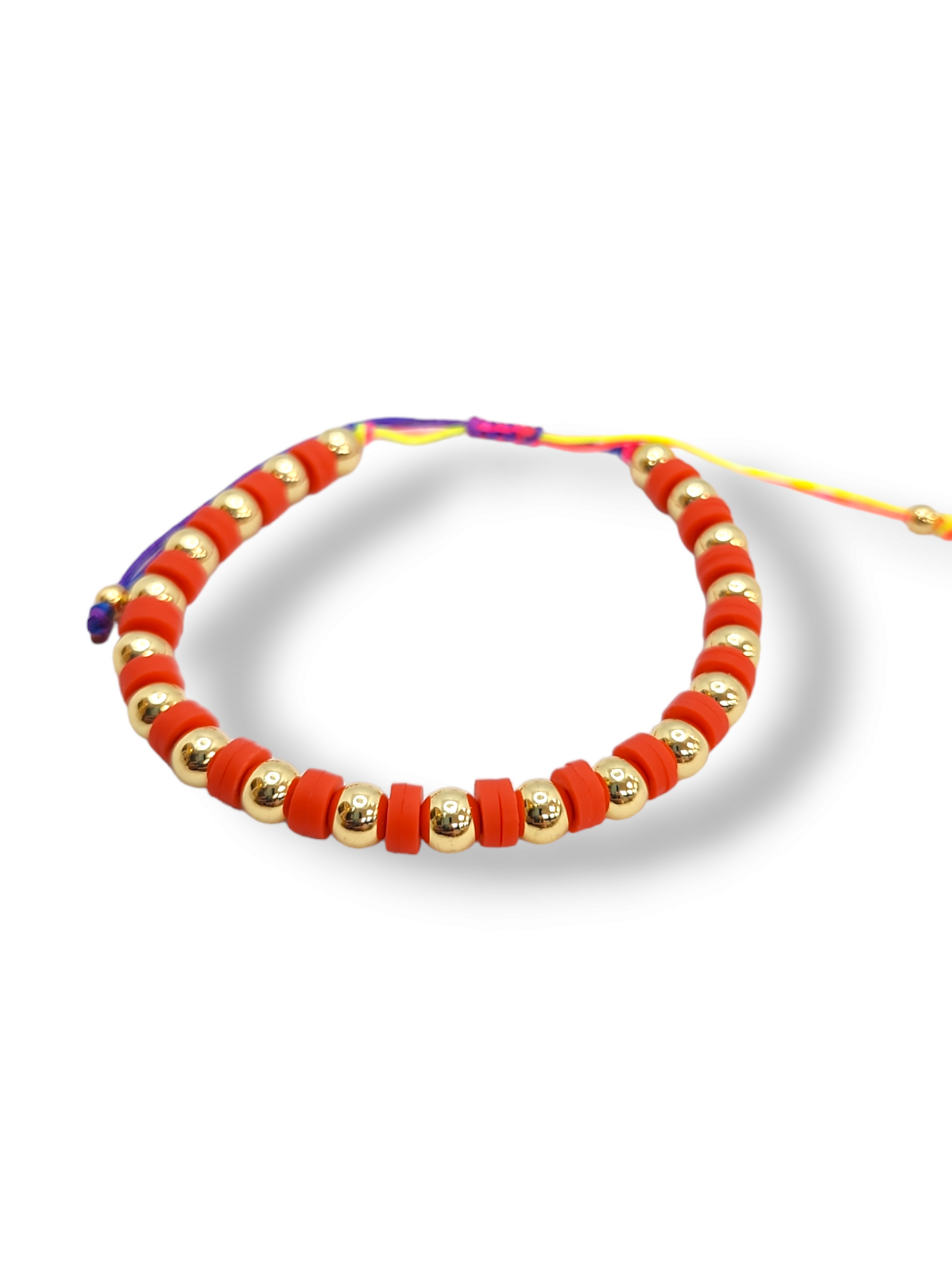 Pucca red gold balls string bracelet