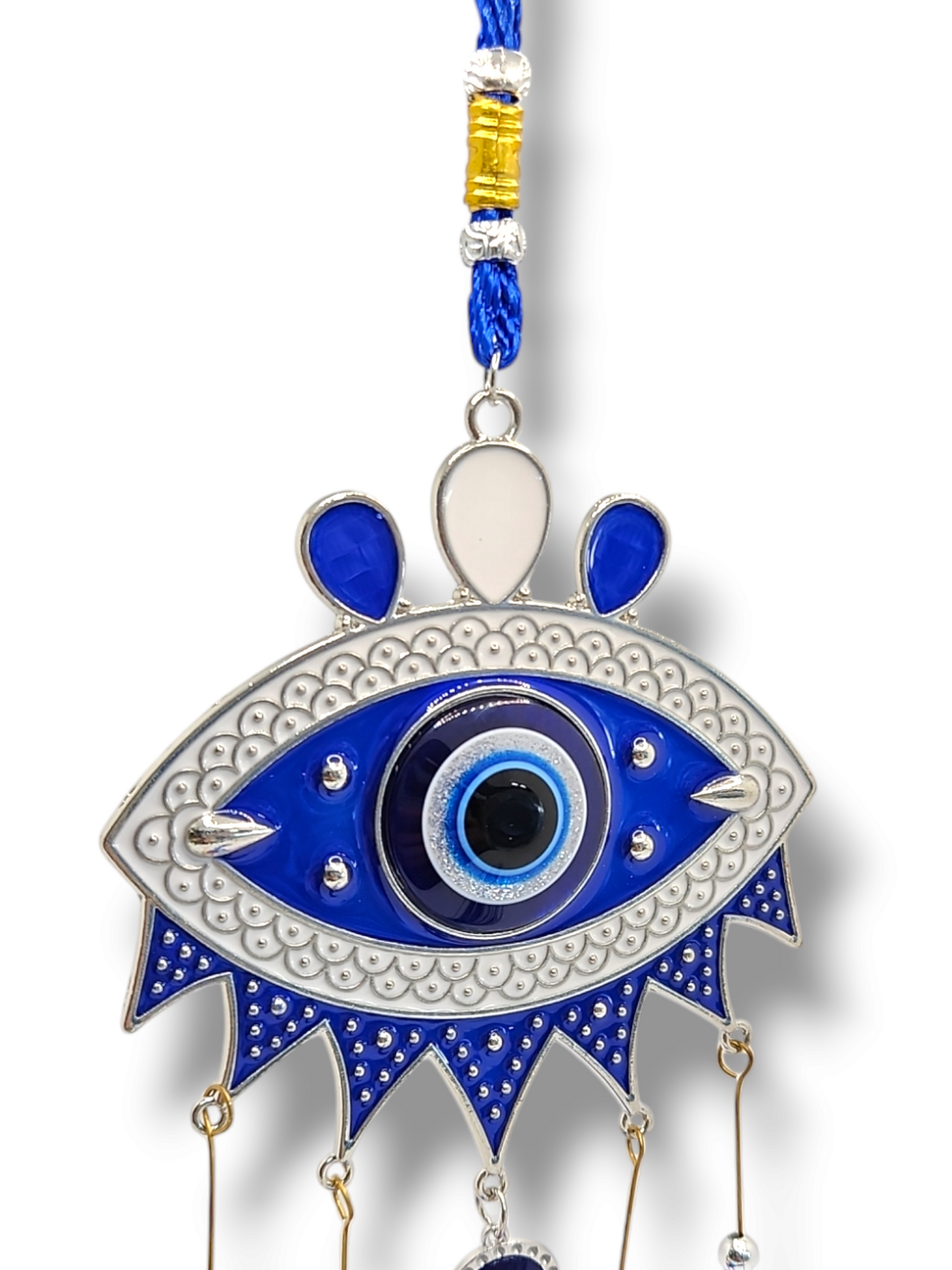 Turkish enamel evil eye bells keychain door stainless steel