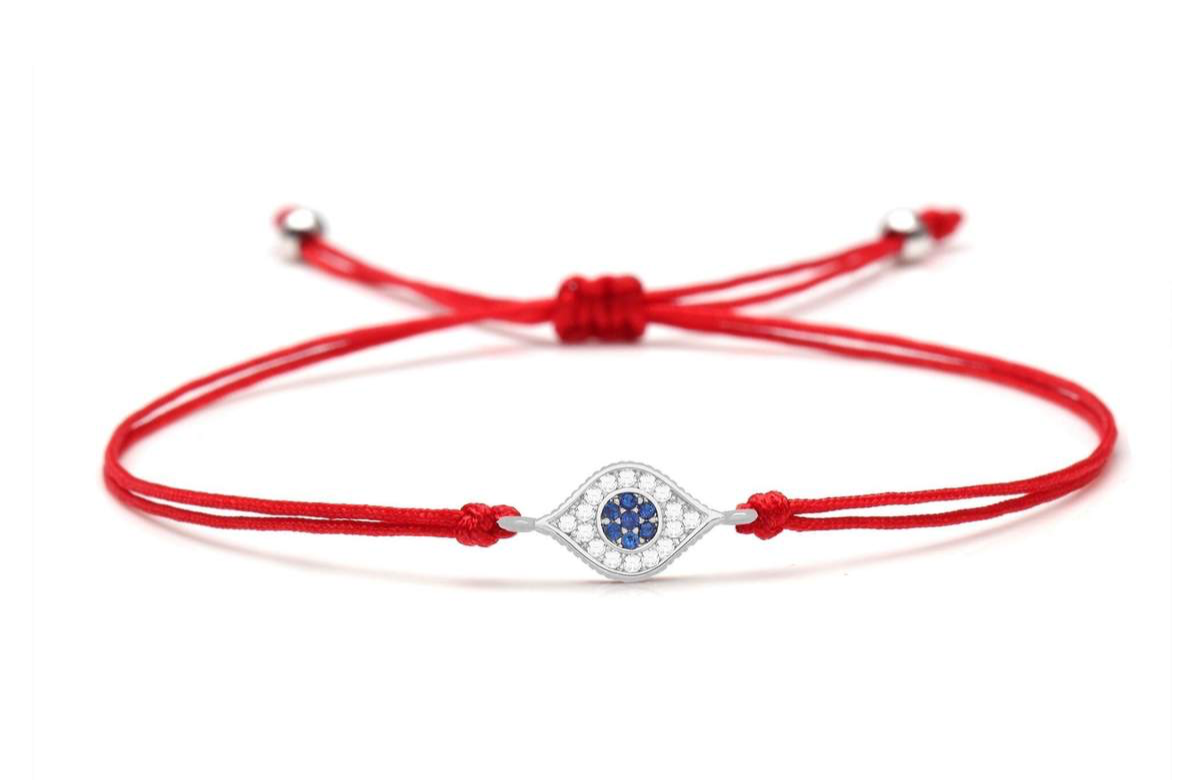 18k GP Turkish EVIL EYE RED STRING