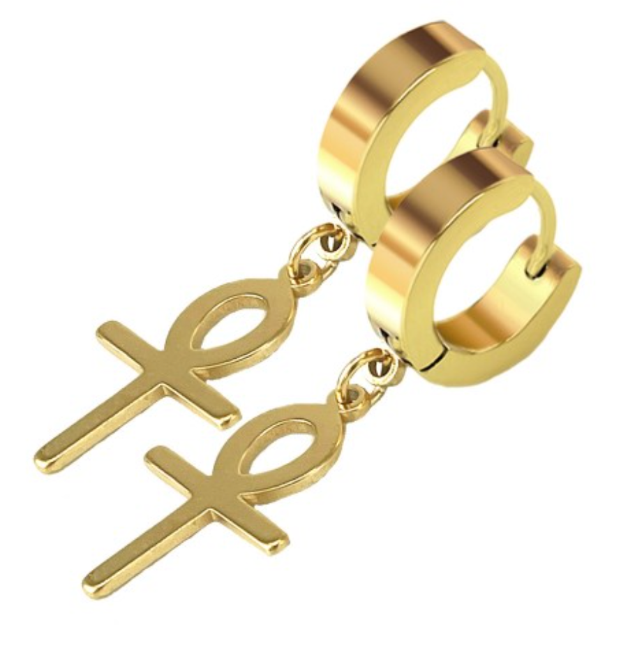 HUGGIES EARRINGS EGIPTIAN CROSS