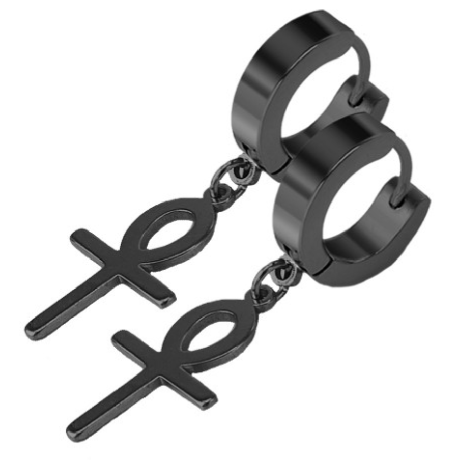 HUGGIES EARRINGS EGIPTIAN CROSS