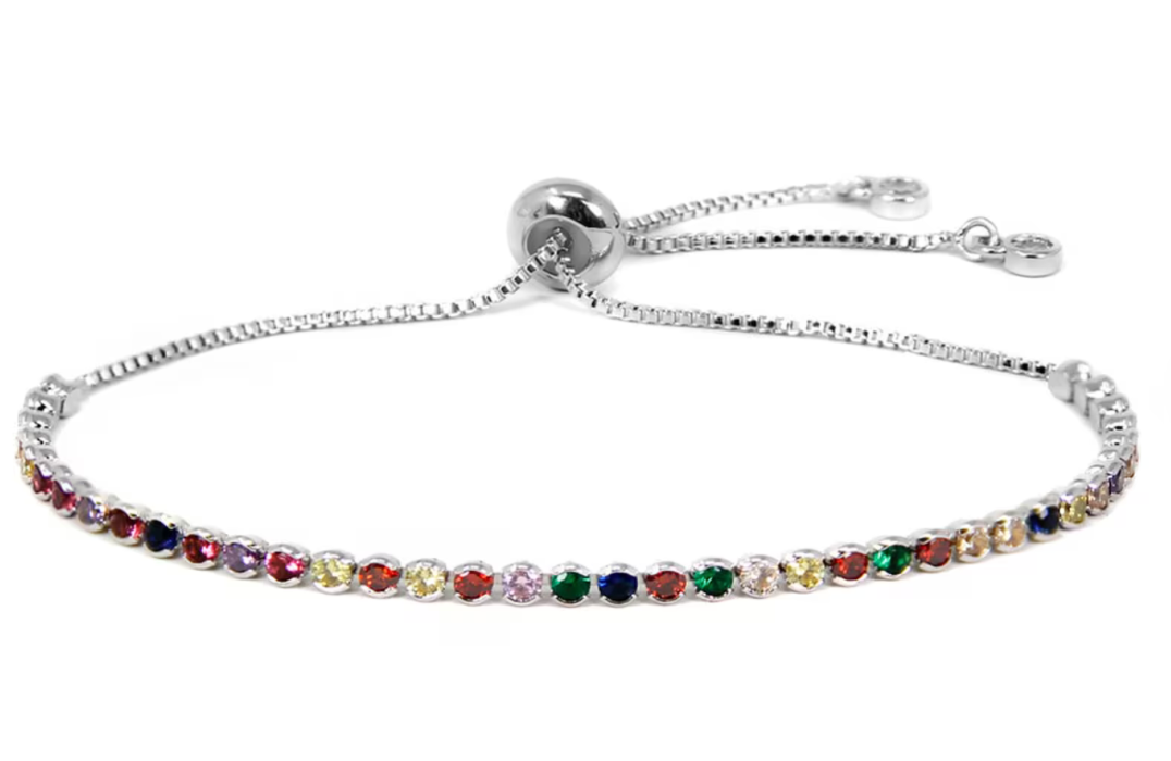Multicolor Tennis bracelet stone adjustable 2mm / 4mm
