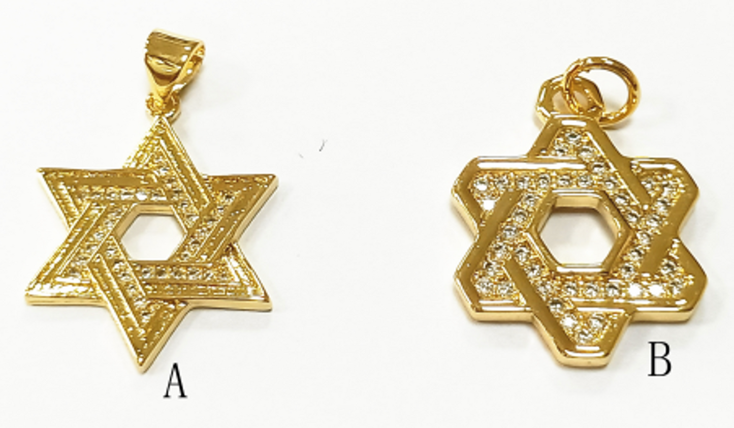 Star David Full zirconia necklaces stainless steel