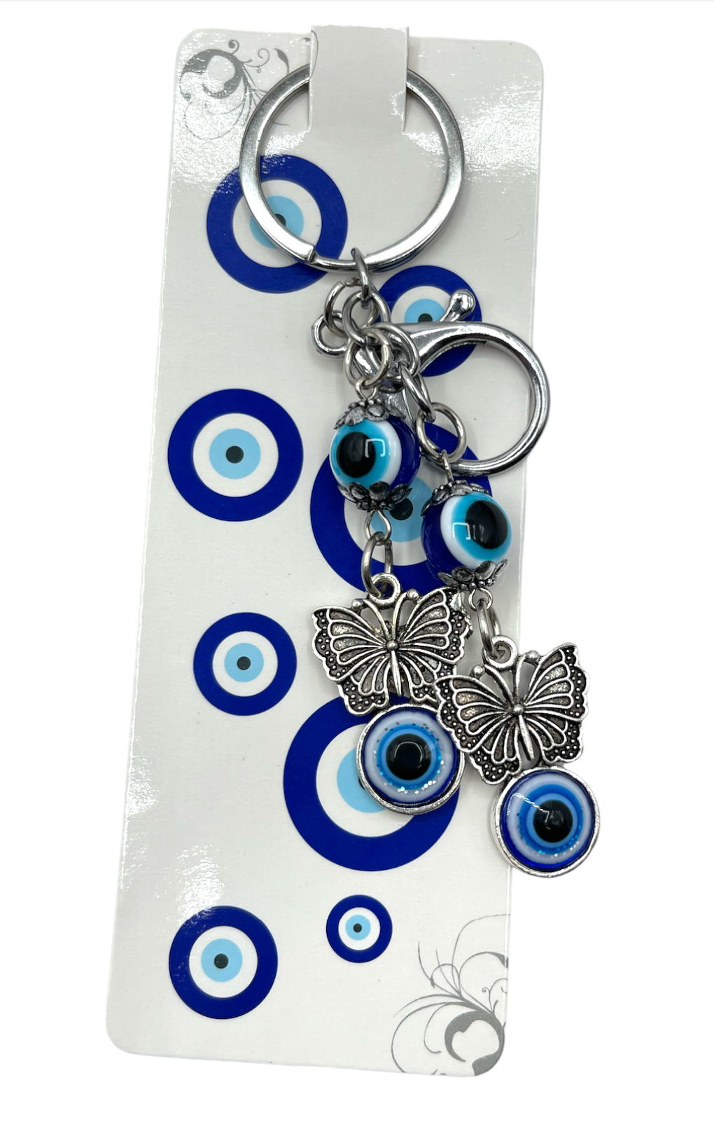 2 Butterflies lucky keychain Crystal