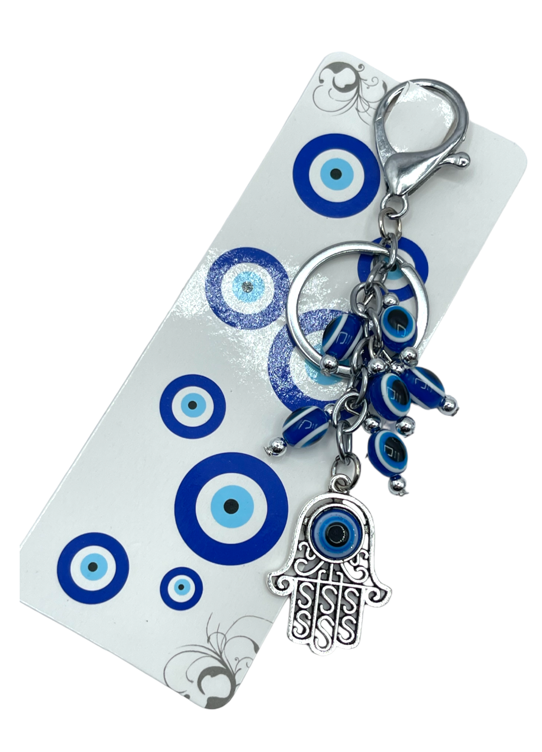 Hamsa eyes Blue lucky keychain Crystal