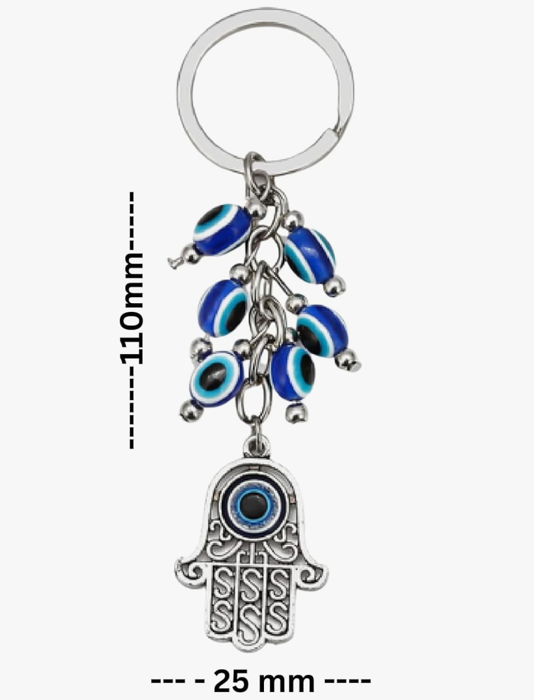 Hamsa eyes Blue lucky keychain Crystal