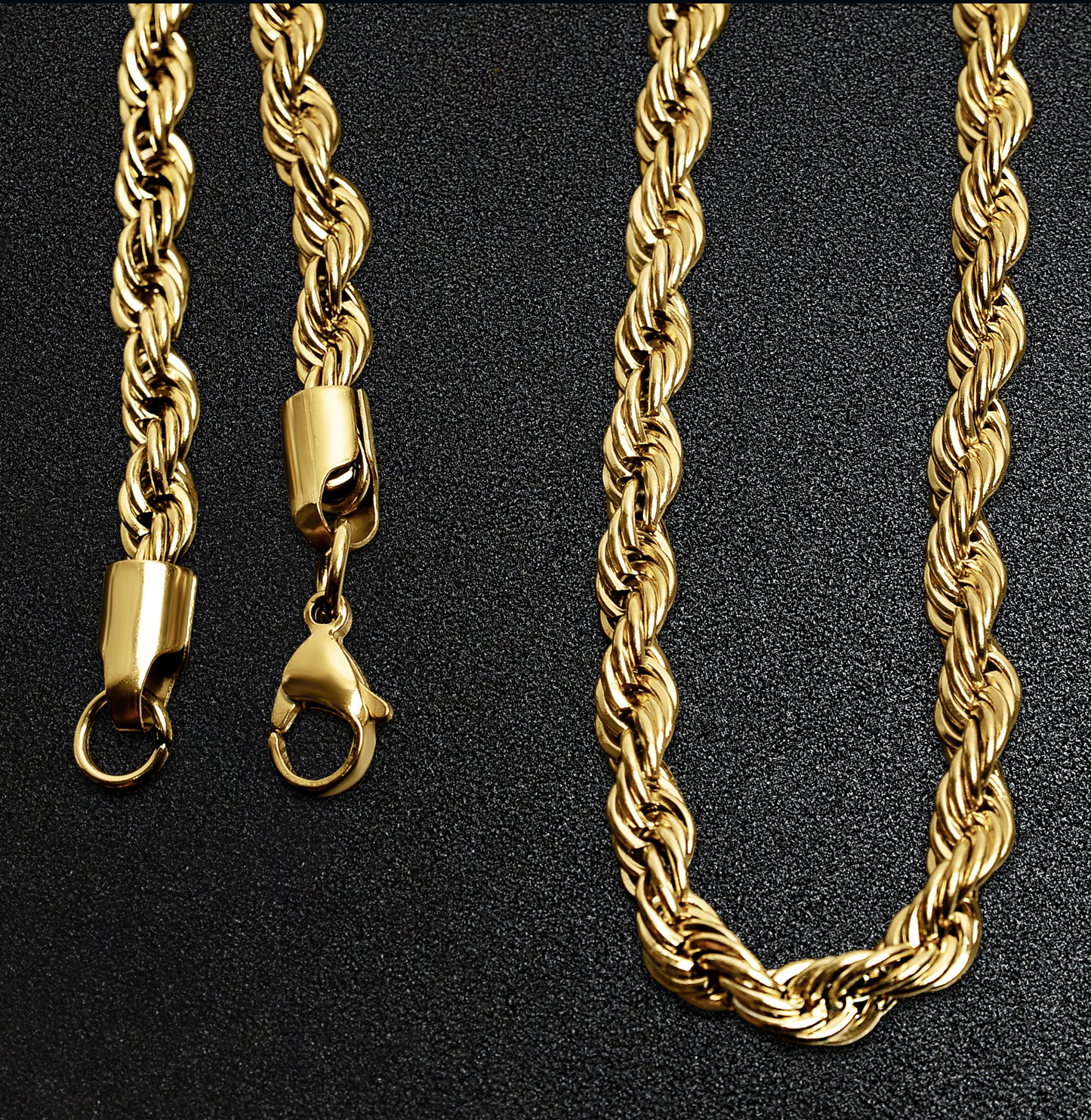 Rope chain -Gold Stainless Steel 2mm -3mm-4mm-5mm-6mm